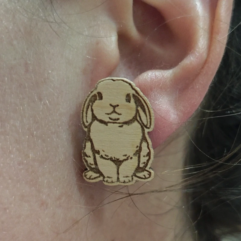 Dřevěné náušnice - Beránek