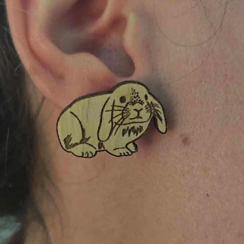 Dřevěné náušnice - Beránek 2